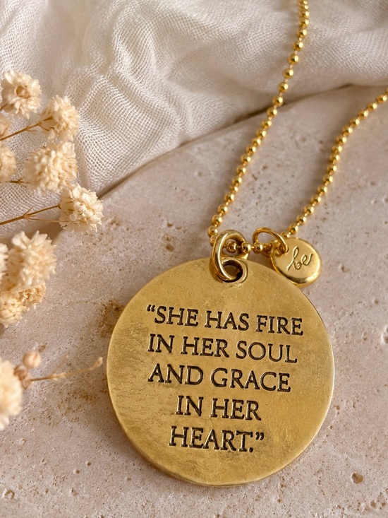 benna & ezra Jewelry - Benna + Ezra Gold Inspirational Quote Necklace Boho Layering Gift 5.29F